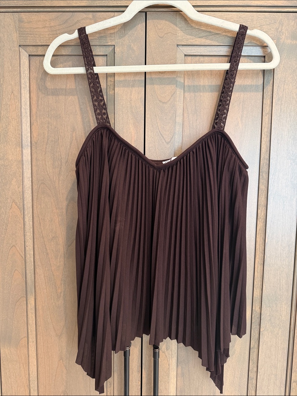 Zara Pleated Brown Women's Camisole Tank Top S